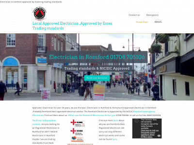 electriciansinromford.co.uk snapshot