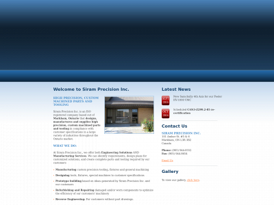 siramprecision.com snapshot
