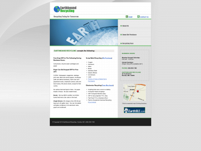 earthboundrecycling.com snapshot