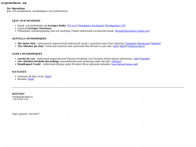 sigvardson.se snapshot