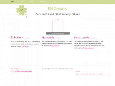 www.ehcreates.co.uk snapshot