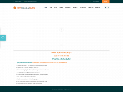 pdxpickleballclub.com snapshot