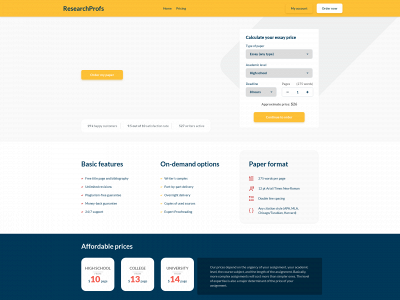 researchprofs.com snapshot
