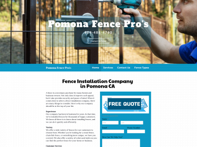 www.pomonafencepros.com snapshot