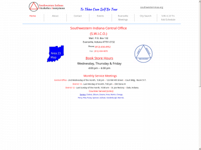 southwesternindianaaa.org snapshot