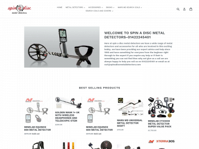spinadiscmetaldetectors.com snapshot