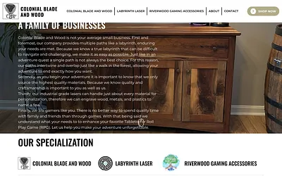 colonialbladeandwood.com snapshot