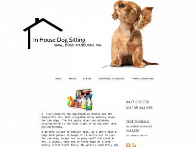 inhousedogsitting.com snapshot