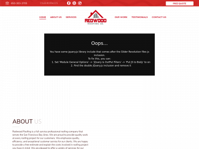 redwoodroofingco.com snapshot