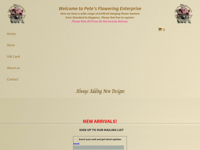 petesfloweringenterprise.co.uk snapshot