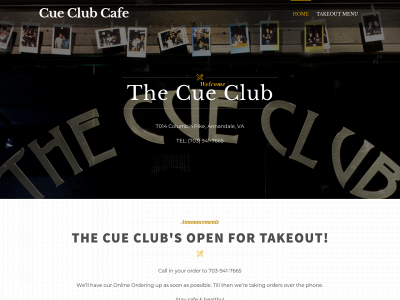 thecueclubcafe.com snapshot