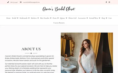 cacciesbridalcloset.com snapshot