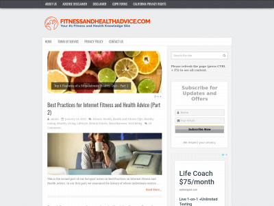 fitnessandhealthadvice.com snapshot