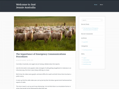 justjennieaustralia.com snapshot