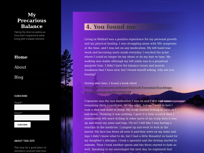 myprecariousbalance.blog snapshot