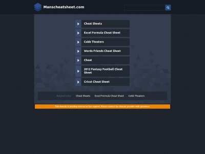 manscheatsheet.com snapshot