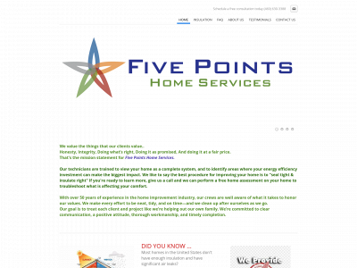 fivepointshomeservices.com snapshot