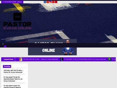 pastorevansonline.com snapshot
