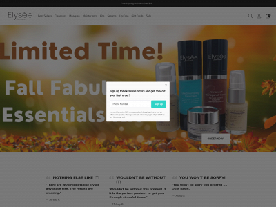 elyseecosmetics.com snapshot