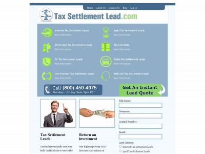 taxsettlementleads.com snapshot
