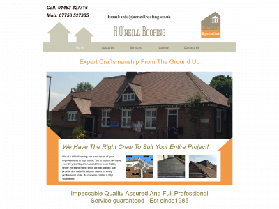 aoneillroofing.co.uk snapshot