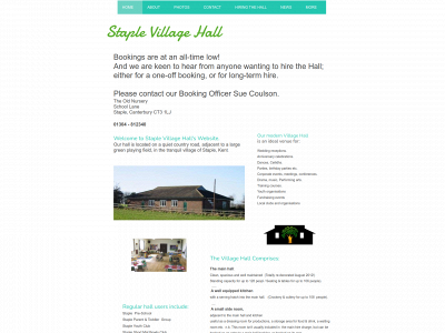 staplevillagehall.com snapshot