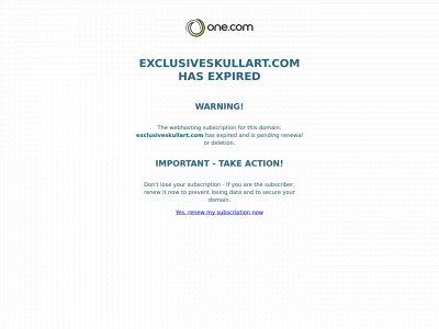 exclusiveskullart.com snapshot