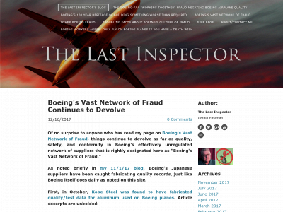 www.thelastboeinginspector.com snapshot