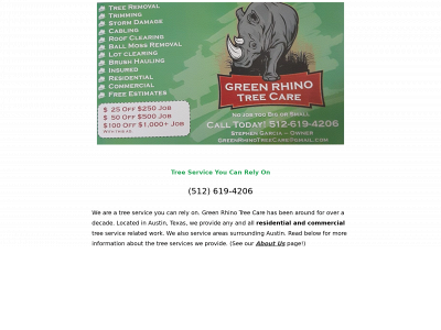 greenrhinotreecare.com snapshot