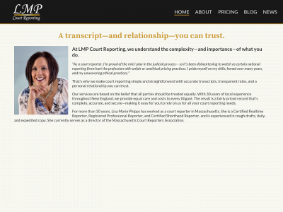 lmpcourtreporting.com snapshot