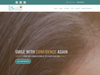 1stclassdentures.com snapshot