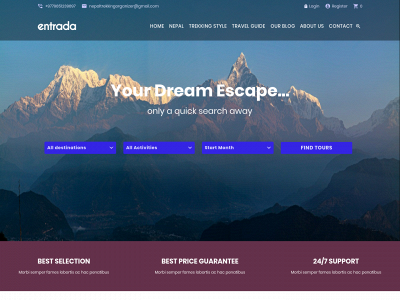 trekinnepalmountains.com snapshot