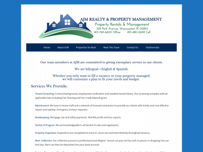 ajmpropertymanagementri.com snapshot