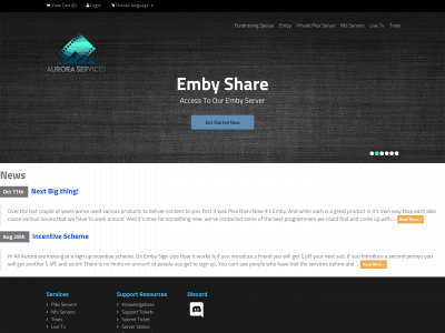 auroraservices.stream snapshot