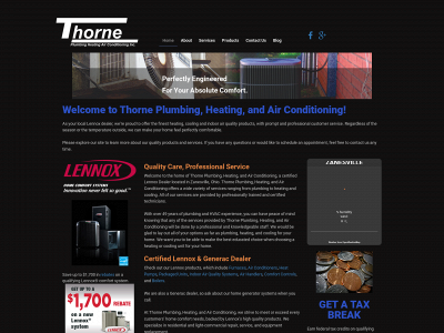thorneplumbing.com snapshot