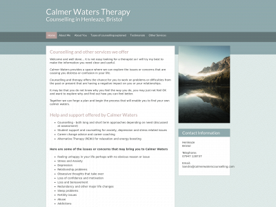 calmerwaterscounselling.com snapshot