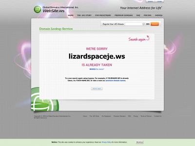 lizardspaceje.ws snapshot