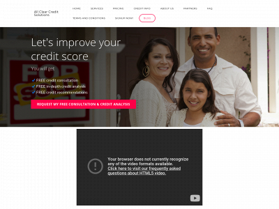allclearcreditsolutions.com snapshot