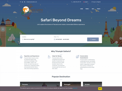 triumphsafaris.com snapshot