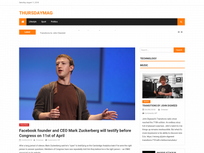 thursdaymag.com snapshot