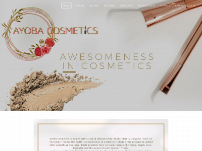 www.ayobacosmetics.com snapshot