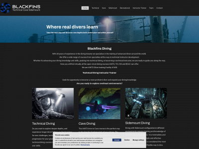 blackfinsdiving.com snapshot