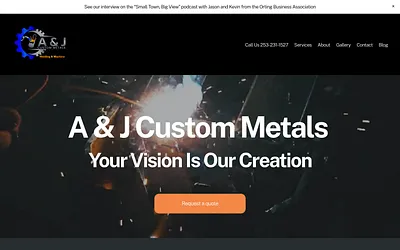 aandjcustommetals.com snapshot