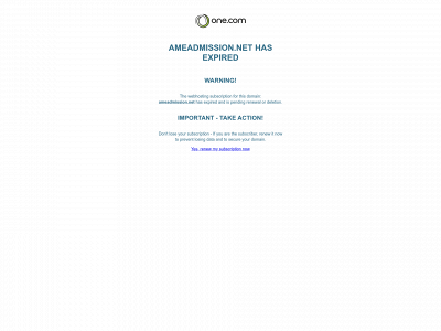 ameadmission.net snapshot
