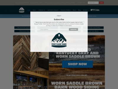 frontrangetimber.com snapshot