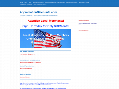 appreciationdiscounts.com snapshot