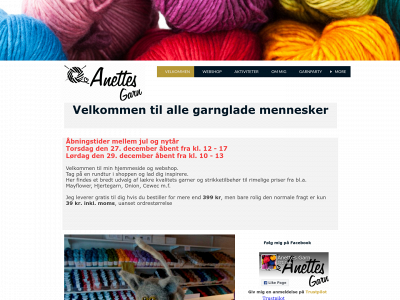 anettesgarn.dk snapshot