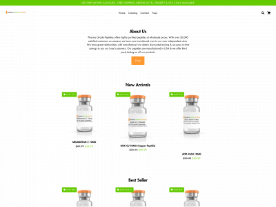 pharmagradepeptides.com snapshot