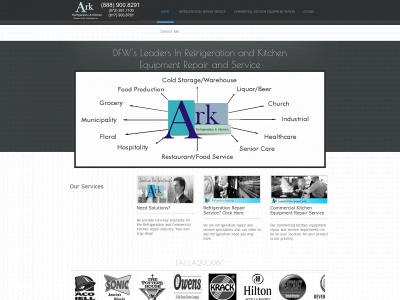 arkrefrigerationandkitchen.com snapshot