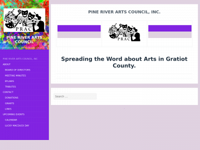 pineriverartscouncil.org snapshot